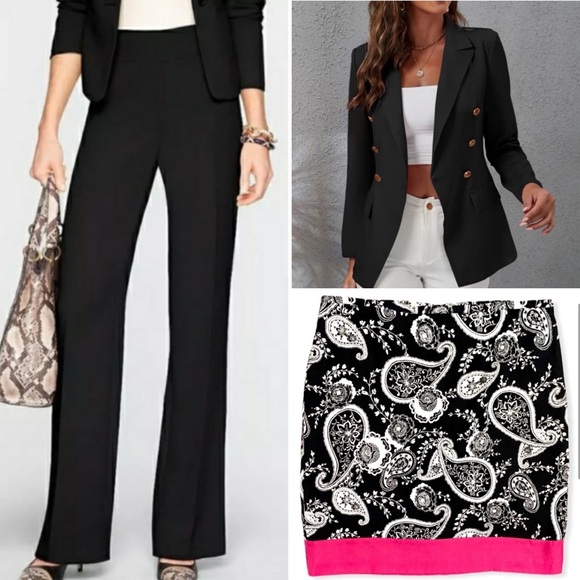 3 PC Petite Suit Bundle: Blazer, Slacks, Silk Skirt - Picture 1 of 5